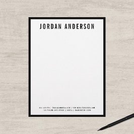 Moderne Vetgedrukte Naam met BEWERKBARE Randkleur Briefhoofd