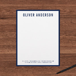 Moderne Vetgedrukte Naam met BEWERKBARE Randkleur Briefhoofd