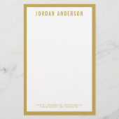 Moderne Vetgedrukte Naam met BEWERKBARE Randkleur Briefpapier (Voorkant)