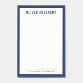 Moderne Vetgedrukte Naam met BEWERKBARE Randkleur Post-it® Notes (Voorkant)