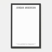 Moderne Vetgedrukte Naam met BEWERKBARE Randkleur Post-it® Notes (Voorkant)