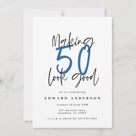 Moderne vetgedrukte typografie 50e verjaardag (Voorkant)