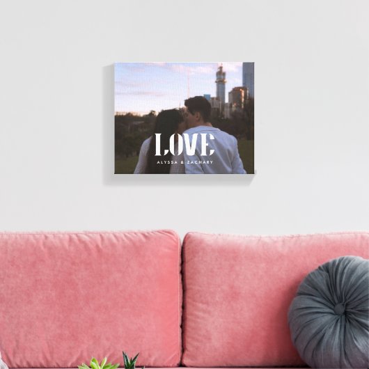 Moderne Vetgedrukte Typografie Aangepaste Koppel F Canvas Afdruk (Insitu (Woonkamer))