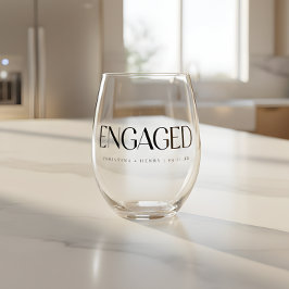 Moderne Vetgedrukte Typografie Betrokkenheid Aange Wijnglas Zonder Voet