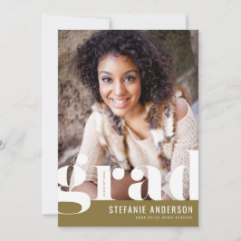 Moderne Vetgedrukte Typografie Gouden Foto Afstude Aankondiging