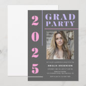 Moderne Vetgedrukte Typografie Grijze Foto Afstude Kaart (Voorkant / Achterkant)