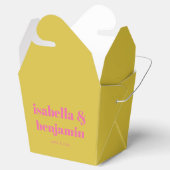 Moderne Vetgedrukte Typografie Helder Roze Geel Br Bedankdoosjes (Geopend)