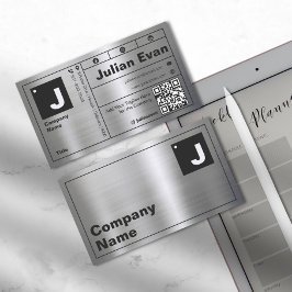 Moderne Vetgedrukte Typografie Monogram Shiny Meta Visitekaartje