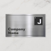 Moderne Vetgedrukte Typografie Monogram Shiny Meta Visitekaartje (Achterkant)