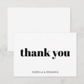 Moderne Vetgedrukte Typografie Witte Aangepaste Tr Bedankkaart (Voorkant / Achterkant)