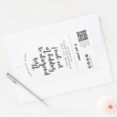 Moderne Vetgedrukte Verpakking Grijs & Wit Chic Mi Rechthoekige Sticker (Envelop)