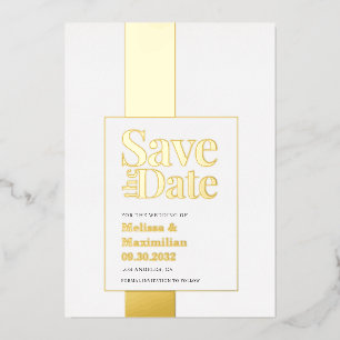 Moderne, vetgedrukte zwarte Red Date Folie Invitat Folie Uitnodiging