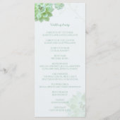 Moderne vetplanten Cactus Bruiloft Programmakaart (Achterkant)