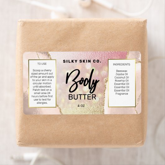 Moderne vetrijke gouden Rozen butter-etiketten Etiket (Insitu)