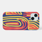 Moderne Vette Abstracte Penseelstreken iPhone 15 Case (Achterkant horizontaal)
