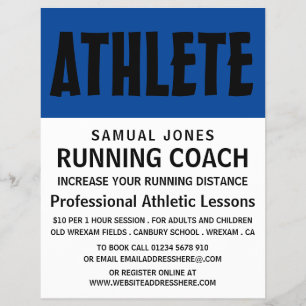 Moderne, vette, Athletics Lesson Advert Flyer