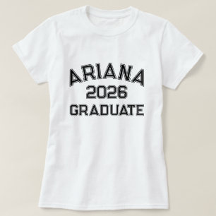 Moderne vette blokletters op maat 2026 afgestudeer t-shirt