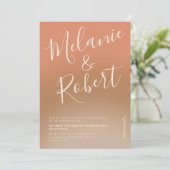 Moderne vette boho gradiënt trouwfoto kaart (Staand voorkant)