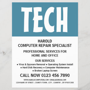 Moderne Vette computer Repair Specialist Advertere Flyer