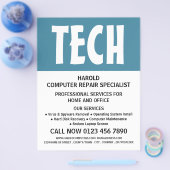 Moderne Vette computer Repair Specialist Advertere Flyer (Enkel)