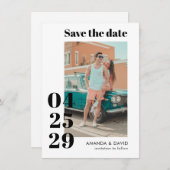 Moderne Vette Datum Bruiloft Bewaar de Datum Fotok Kaart (Voorkant / Achterkant)