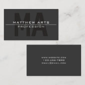 Moderne Vette Donkergrijze Witte Tekst Visitekaartje (Voorkant / Achterkant)