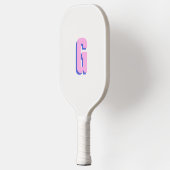 Moderne, vette, gemonogrammeerde roze en blauwe pickleball paddle (Links)