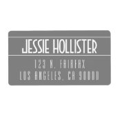 Moderne Vette grijs en wit Etiket (Voorkant)