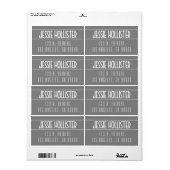 Moderne Vette grijs en wit Etiket (Full Sheet)
