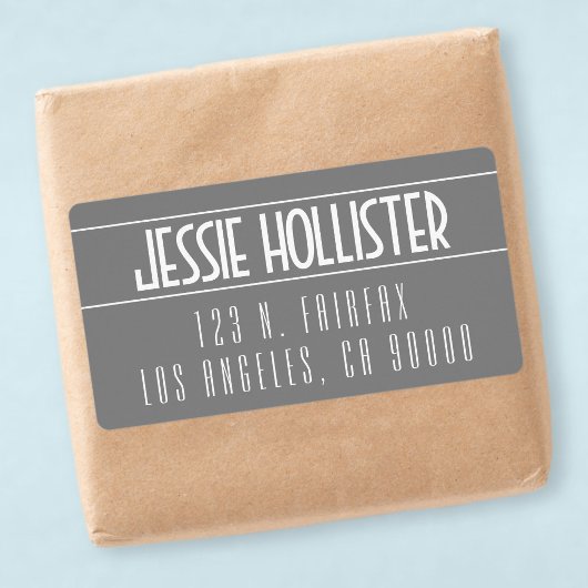 Moderne Vette grijs en wit Etiket