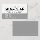 Moderne Vette grijze Initialen - Visitekaartje (Voorkant / Achterkant)