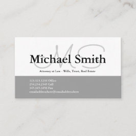 Moderne Vette grijze Initialen - Visitekaartje