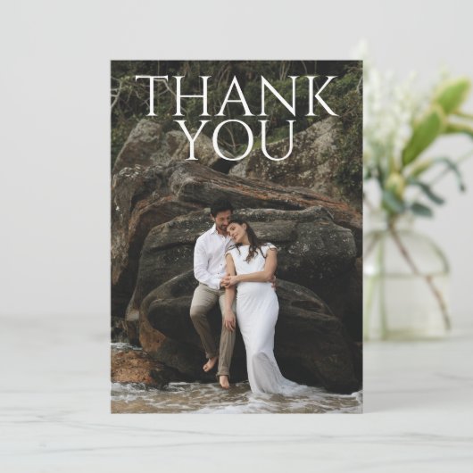 Moderne Vette Grote Tekst Bedankkaart (Staand voorkant)