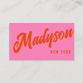 Moderne Vette Heet Roze Rood Script Typografie Visitekaartje (Voorkant)