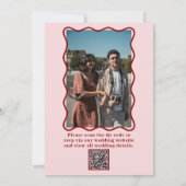 Moderne Vette Kleurrijke Retro Funky Foto Bruiloft Kaart (Achterkant)