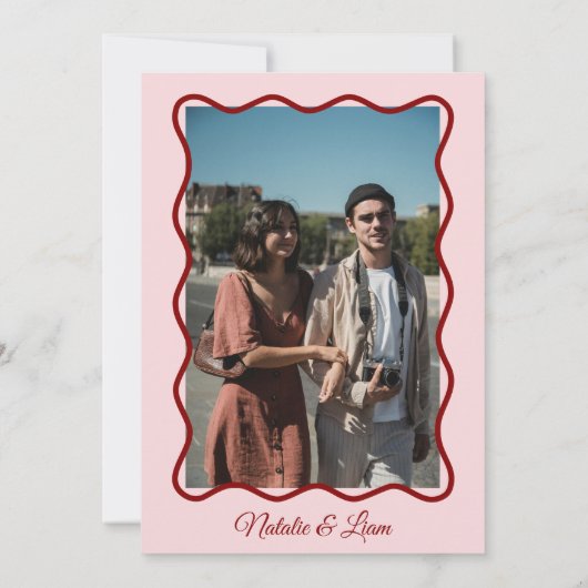 Moderne Vette Kleurrijke Retro Funky Foto Bruiloft Kaart (Achterkant)