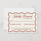 Moderne Vette Kleurrijke Retro Funky Unieke Bruilo RSVP Kaartje (Voorkant)