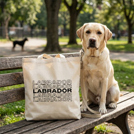 Moderne vette Labrador typografie grafisch Tote Bag