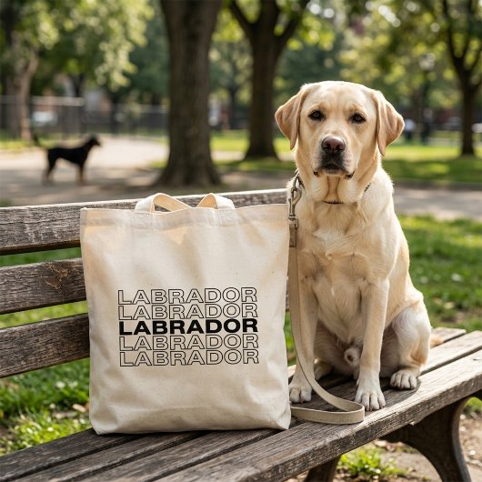 Moderne vette Labrador typografie grafisch Tote Bag
