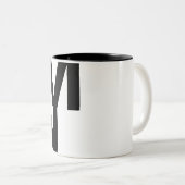 Moderne Vette Lettertyptypografie Unieke Woordkuns Tweekleurige Koffiemok (Voorkant rechts)