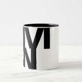 Moderne Vette Lettertyptypografie Unieke Woordkuns Tweekleurige Koffiemok (Center)