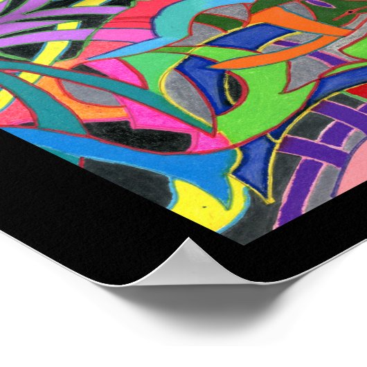 Moderne vette manly Colorful Line Tekening Poster (Hoek)