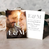 Moderne Vette Monogram Initialen Foto Save The Date