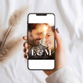 Moderne Vette Monogram Initialen Foto Save The Date