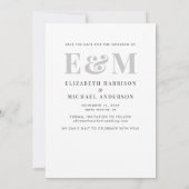 Moderne Vette Monogram Initialen Foto Save The Date (Achterkant)