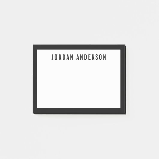 Moderne Vette naam met bewerkbare rand Kleur Post-it® Notes (Voorkant)