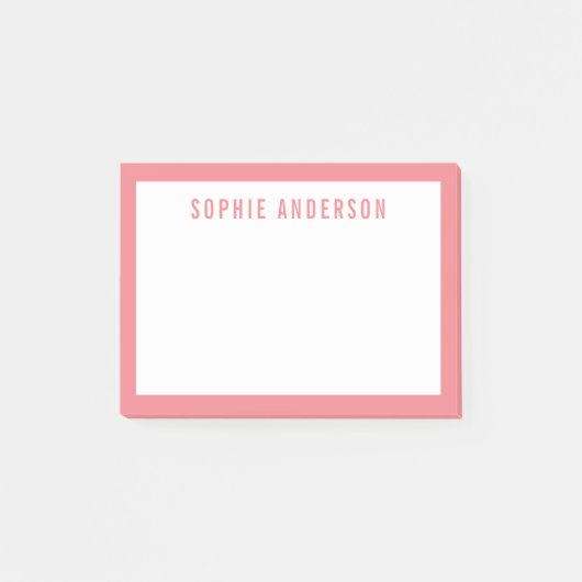 Moderne Vette naam met bewerkbare rand Kleur Post-it® Notes (Voorkant)