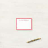 Moderne Vette naam met bewerkbare rand Kleur Post-it® Notes (Op bureau)