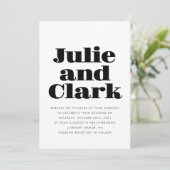 Moderne Vette Namen Minimalistisch Zwart Wit Bruil Kaart (Staand voorkant)