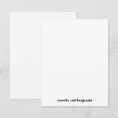 Moderne Vette Namen op Bodem Witte Verticale Bruil Bedankkaart (Voorkant / Achterkant)